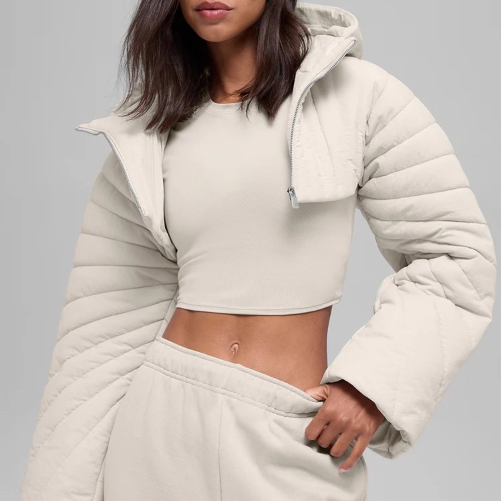 Alo Yoga Quilted Starlight Puffer Shrug Bone S